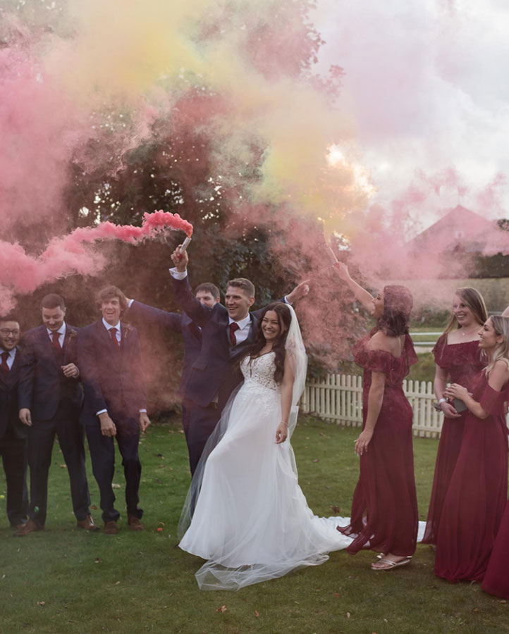 Smoke Flares at a wedding at The Reid Rooms Smoke Flares at a wedding at The Reid Rooms