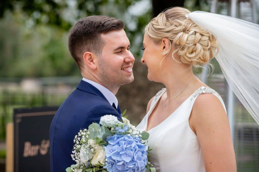 Bride and groom at The Reid Rooms on their Wedding Day
