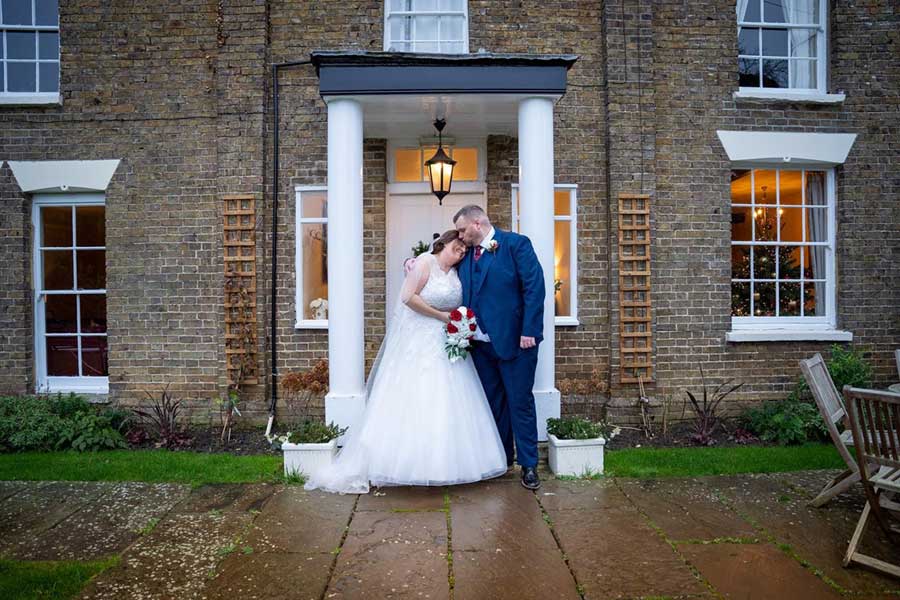 Bride and groom at the Marks Hall Farmhouse Bride and groom at the Marks Hall Farmhouse