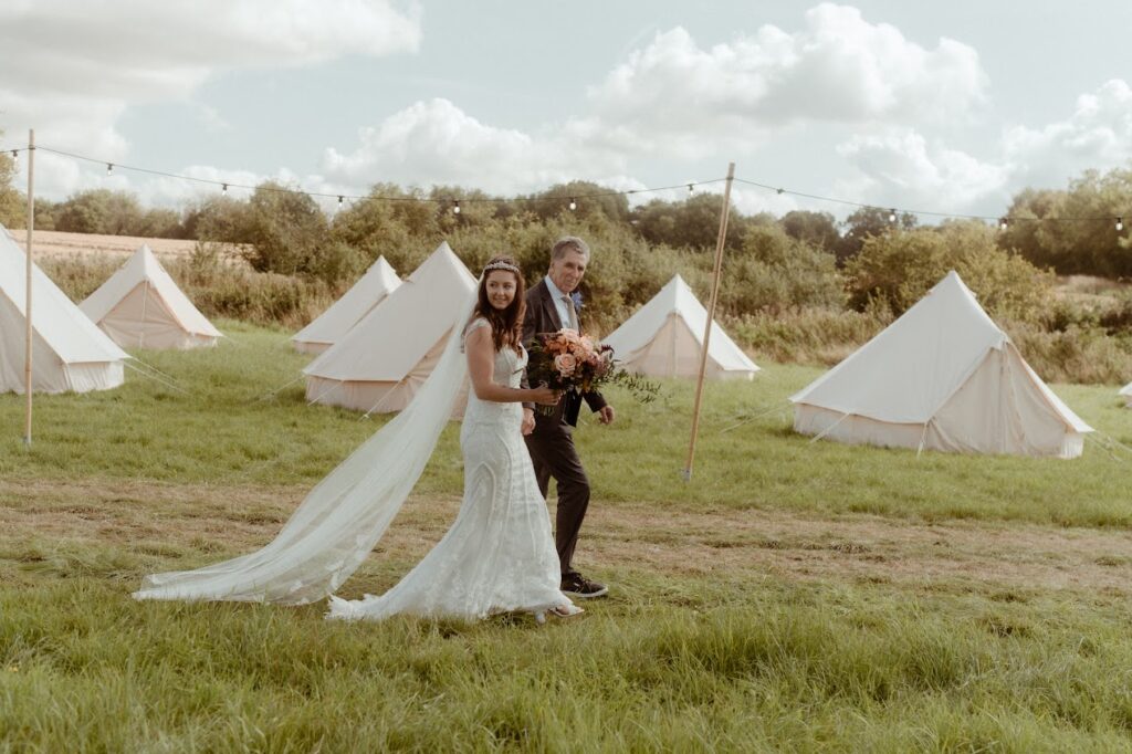 Camping at a Festival Wedding @ The Willow Trees. Photo courtesy of Bates & Bates Photography